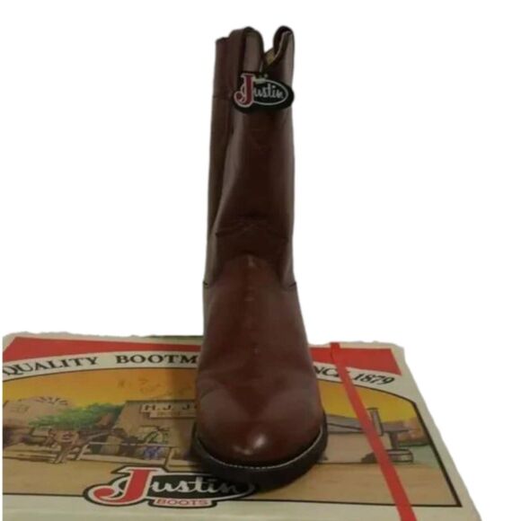 NWT Justin Boots 3404 Leather Roper Boots W/ A Bonus Surprise 10A! CONSIGNMENT! - Picture 8 of 15